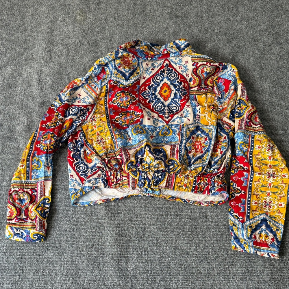 Haute Hippie Style Top & Pants Set Patchwork Print Colorful Medium - Picture 4 of 16